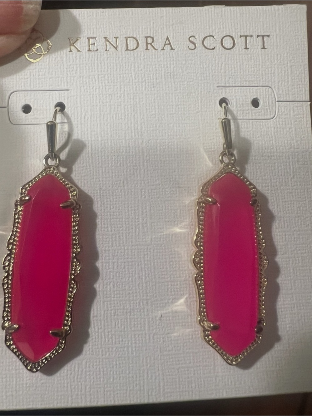Kendra Scott pink agate Fran earrings